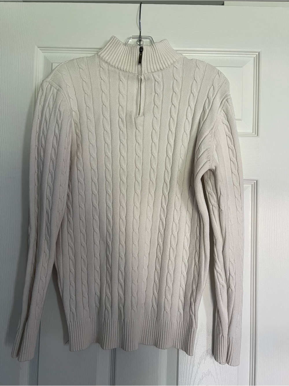 Men's Half-Zip Cable Knit Sweater - Ivory